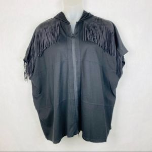 Lynn Ritchie Silver Fringed Zip Up Hooded